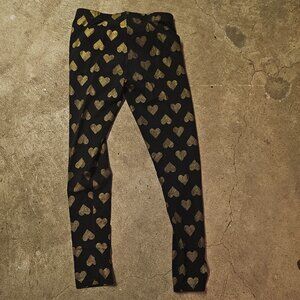 Oshkosh Leggings Gold Hearts - Girls Size 10